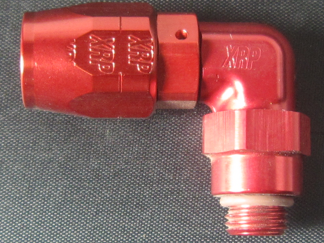 (image for) -6 90º Double Swivel Hose End to -4 Male Flare - Aluminum